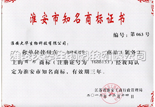 知名商標證書
